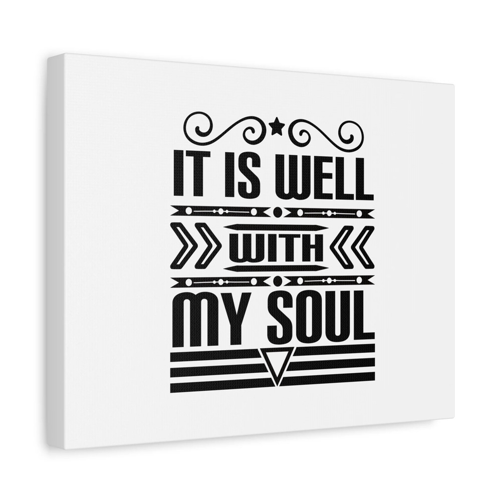 Scripture Canvas It Is Well With My Soul Psalm 42:7 Arrow Black Christian Wall